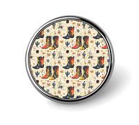 Alfileres de botón para mochilas, diseño de botas vaqueras occidentales de moda, broches redondos de sublimación para decoración de ropa, sombreros, insignia circular de metal para hombre, accesorio