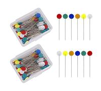 Alfileres De Cabeza 200 Piezas Alfileres Cabeza Plana Alfileres Patchwork Flor Forma Alfileres Decorativos con Caja De Almacenamiento para Modista Artesanía Proyectos De Costura