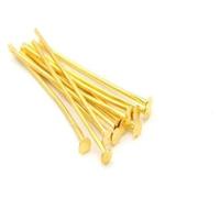 Alfileres de cabeza plana, 200 piezas 20 30 35 40 45 50 60 65 70 mm Cabezas de metal Pasador de cabeza plana for hacer joyas Accesorios Suministros-Color dorado-20 mm(Gold Color,20mm)