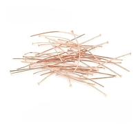 Alfileres de cabeza plana, 200 unidades/lote, 16 mm, 20 mm, 25 mm, 30 mm, 35 mm, 40 mm, 45 mm, 50 mm, alfileres de cabeza plana/cabeza de bola/cabeza de ojo, alfileres de metal for hallazgos de joyerí