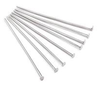 Alfileres de cabeza plana, 200 unids/bolsa 20 mm25 mm30 mm35 mm40 mm45 mm50 mm Alfileres de cabeza plana de metal Alfileres de ojo Agujas Accesorios for hacer joyas DIY(Silver,45mm)