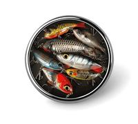 Alfileres de cebo de pesca personalizados de 1 pulgada, broche de cuello personalizado, insignia vintage para bolsos, sombreros, chaquetas, mochilas, trajes, camisas, decoración de ropa, colección de