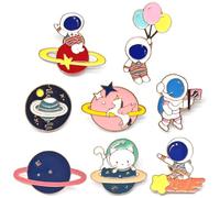 Alfileres de esmalte,Regerly 8 Piezas Pin Esmalte Pin Lindo Planeta Espacio Pin de Aleación para Ropa Bolsas Chaquetas Sombrero DIY Accesorio, Metal