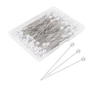 Alfileres de Perlas, 100 Pcs 6.5cm Alfileres de Ramillete de Flores Blancas de Perlas Sintéticas, Decorativas con Cabeza de Perla, para Manualidades, Ramos de Boda, Blanco