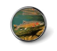 Alfileres de pesca con mosca de trucha de arroyo personalizados de 1 pulgada, broche de cuello personalizado, insignia vintage para bolsos, sombreros, chaquetas, mochilas, trajes, camisas, ropa, deco