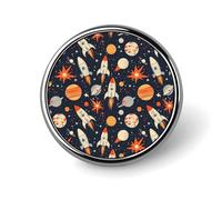 Alfileres esmaltados con estampado de planeta y cohete de estrella para mochila, bonitos pines para chaquetas, abrigos, sombreros, bolsos, insignias, divertidos y únicos, accesorios de joyería de moda
