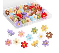 Alfileres estéticos de flores, bonito juego de chinchetas, 50 piezas de cierres de tablero de anuncios con punta de metal, kit organizador decorativo, suministros de oficina, exhibición de fotos para