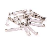 Alfileres metálicos para broches con orificios, 50 Uds. Pines de Base Clip broche en blanco Multicolor 15-40mm for hacer joyería DIY(Silvery2,25mm)