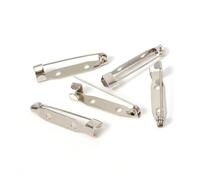 Alfileres metálicos para broches con orificios, Broche Pin Backs 50 piezas Base de metal Clip Pins en blanco for joyería Mak Multicolor 15-35 mm(Silvery2,20 mm)