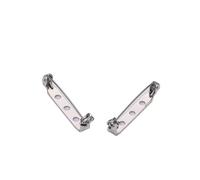 Alfileres metálicos para broches con orificios, Multicolor, 50 Uds., 20-38mm, pines, broche, Base, cierre trasero, soporte for insignia for fabricación de joyas DIY(Silvery2,38mm)