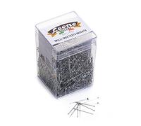 Alfileres para Camisas Leone Dell'Era de Acero Inoxidable 304 con Cabeza de Gota Plateada - 0,54 x 26 mm - Bote de plástico Transparente de 2500 Unidades