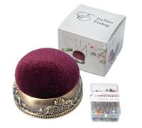 Alfileres para Tela - Cojín Vintage de 5 cm, Almohadilla Retro anticaídas con Forma de Media Bola y Base de Metal, Soporte Decorativo Estilo cancha | Kit de Duradero para Tejer artesanías