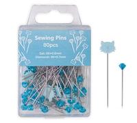 Alfileres rectos para coser, 80 piezas alfileres para edredón - Suministros de costura para proyectos de bordado y pegar botones