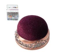 Alfiletero vintage - Juego de alfileres de costura y cojín | alfiletero retro antigoteo con base de metal | Almohadilla para alfiletero de costura vintage en forma de media estilo Court | Alfileteros