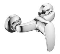 ALFKET Monomando Ducha, Mezclador de Ducha Salida Inferior Universal G1/2, Grifo Ducha Baño de Pared para Baño Ducha Bañera, Cromo, Plata