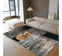 Alfombra 100x150 Lavable Alfombrilla para salón Dormitorio Obras clásicas de Arte clásico Las Tres Edades la Mujer Tapete Estampada Comedor Retro desgastadas Antideslizantes
