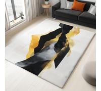 Alfombra 120 X 170 Cm Neoclasicismo Patrón Dorado Paisaje - Suave, Lavable A Máquina Y Antideslizante, Alfombra De Pelo Corto Anti-Fading para Sala De Estar, Dormitorio Y Comedor - Negro Dorado