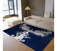 Alfombra 120x150 Phoenix Animal Volador Cuento de Hadas Alfombrilla para salón Dormitorio Entrada Tapete Moderna Minimalista Azul Profundo decoración habitación la guardería Felpudo y