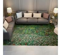 Alfombra 120x180 Lavable para el salón Alfombrilla Floral Colorida Resistente a Manchas Tapete Suaves dormitorios Que no mudan Interiores y Exteriores botánicas Verdes áreas bajo la Mesa