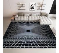 Alfombra 120x180cm Cuadros Blancas Alfombra 3D de Pelo Corto DiseñOs 3D Moqueta Suave y Mullida Lavable Lavadora Adecuado para Habitaciones Infantiles Cocinas y Salas de Estar b-3068