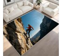 Alfombra 120x180cm Escalada de Roca Alfombra 3D de Pelo Corto Aventura en Acantilados Moqueta Suave y Mullida Lavable Lavadora Adecuado para Habitaciones Infantiles Cocinas y Salas de Estar c-152