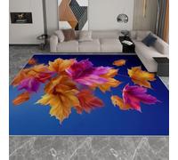 Alfombra 120x180cm Hojas de OtoñO Alfombra 3D de Pelo Corto DiseñOs de Plantas Moqueta Suave y Mullida Lavable Lavadora Adecuado para Habitaciones Infantiles Cocinas y Salas de Estar b-2711