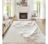 Alfombra 120x180cm MontañAs Blancas Alfombra 3D de Pelo Corto NiñO y NiñA Moqueta Suave y Mullida Lavable Lavadora Adecuado para Habitaciones Infantiles Cocinas y Salas de Estar b-552