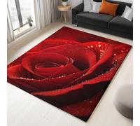 Alfombra 120x180cm Rosa Roja Alfombra 3D de Pelo Corto Parejas RomáNticas Moqueta Suave y Mullida Lavable Lavadora Adecuado para Habitaciones Infantiles Cocinas y Salas de Estar b-59