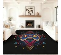 Alfombra 140 x 200 cm - Controlador De Juego Minimalista Alfombra Antideslizante de Pelo Corto para Dormitorio, Ideal para Sala de Estar, Dormitorio y Comedor Vistoso