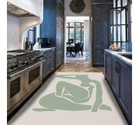 Alfombra 140x200 Lavables para el salón Alfombrilla de Dormitorio Patrón Abstracto área Tapete Antideslizante Pelo bajo Moqueta Ligera Suave Comedor Gardeyo Yoga Verde Salvia