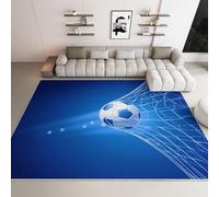 Alfombra 150x240cm BalóN De FúTbol Alfombra 3D de Pelo Corto Deportes Moqueta Suave y Mullida Lavable Lavadora Adecuado para Salas de Estar Comedores y Dormitorios a-2379