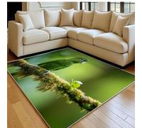 Alfombra 160 x 230 cm Loro de la Selva Tropical Pelo Corto Lavable en Lavadora Antideslizante suaveVerde para Dormitorio Comedor Oficina y hogar Grande