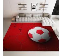 Alfombra 160x230cm BalóN de FúTbol Alfombra 3D de Pelo Corto Deportes Moqueta Suave y Mullida Lavable Lavadora Adecuado para Dormitorios Estudios Salas de Estar y Pasillos b-2053