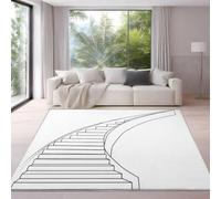 Alfombra 160x230cm Escalera Alfombra 3D de Pelo Corto Dibujos Sencillos Moqueta Suave y Mullida Lavable Lavadora Adecuado para Dormitorios Estudios Salas de Estar y Pasillos b-3311
