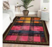 Alfombra 180x240 de área Lavable a máquina Alfombrilla Cuadros Ultra Suave para Comedor Tapete Antideslizantes el Piso la residencia Finas Plegables Entrada Pelo bajo Que no se Suelta