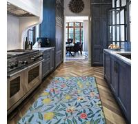 Alfombra 180x240 de salón Plantas Alfombrilla área Granada Jardín Tapete Lavables para Comedor Dormitorio Pasillo Fondo Antideslizante Pelo bajo Azul Hojas Frescas Moderna Bohemia