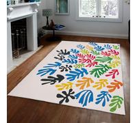 Alfombra 180x240 Lavable Alfombrilla para salón Tapete botánicas ultrasuaves de Lana sintética Coloridas y abstractas Dormitorio Comedor Grandes Interiores Antideslizantes Que no mudan