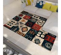 Alfombra 180x240 Lavables Bohemias Alfombrilla Antideslizante de Pelo bajo para salón Dormitorio Tribal étnico geométrico Azteca Tapete Suelo Blando Que no se Despierta Moqueta Comedor