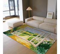 Alfombra 180x240 para jardinería Alfombrilla Lavables salón Tapete Ultra Suaves con patrón Famoso de Pintura al óleo Lana sintética Dormitorio Que no se Suelta la Pelota Antideslizante