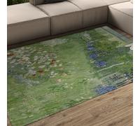 Alfombra 180x240 Vintage para Interiores salón Dormitorio Cocina Oficina Limpieza fácil Alfombrilla de Mucho tráfico Apta Mascotas y Que no muda Pelo Tapete jardín Flores Suave bajo