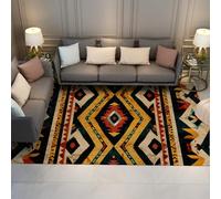 Alfombra 180x270 Azteca Alfombrilla nativas Americanas Zona rústica Tribal étnica geométrica Tapete Lavable Antideslizante y Suave Grande para salón Dormitorio Cocina Estilo Retro de