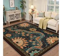 Alfombra 180x270 Bohemias para Girasol Alfombrilla Lavables Modernas y abstractas de salón Antideslizantes Tapete Suaves Finas psicodélicas Noche Estrellada Interiores Dormitorio Oficina