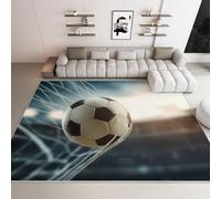 Alfombra 180x270cm BalóN De FúTbol Alfombra 3D de Pelo Corto Deportes Moqueta Suave y Mullida Lavable Lavadora Adecuado para Dormitorios Estudios Salas de Estar y Pasillos a-2800