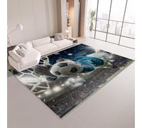 Alfombra 180x270cm BalóN De FúTbol Alfombra 3D de Pelo Corto Deportes Moqueta Suave y Mullida Lavable Lavadora Adecuado para Dormitorios Estudios Salas de Estar y Pasillos a-2097