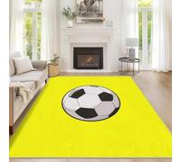 Alfombra 180x270cm BalóN de FúTbol Alfombra 3D de Pelo Corto NiñO y NiñA Moqueta Suave y Mullida Lavable Lavadora Adecuado para Dormitorios Estudios Salas de Estar y Pasillos b-2843