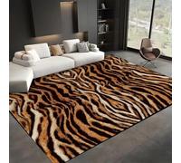 Alfombra 180x270cm Rayas De Tigre Alfombra 3D de Pelo Corto Estampado De Piel De Animal Moqueta Suave y Mullida Lavable Lavadora Adecuado para Dormitorios Estudios Salas de Estar y Pasillos a-56