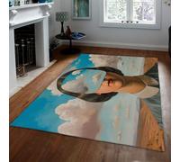Alfombra 200x300 de área Alfombrilla salón Arte Surrealista Lavable Tapete Interior Suave y Resistente a Manchas para Dormitorio Guardería Oficina Comedor Mujer con Cara Nube