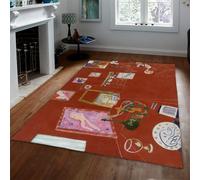 Alfombra 200x300 de Zona Pinturas Famosas para salón Dormitorio Alfombrilla Abstracta Moderna Lavable a máquina Tapete Grande con patrón Rojo Estudio Blandas Suelo Pelo bajo Respaldo el