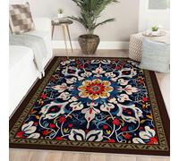 Alfombra 200x300 Lavable Alfombrilla Suaves de Pelo bajo para salón Tapete Vintage Florales Bohemias Antideslizantes Dormitorio Comedor guardería Oficina Zona Estudio Mucho tráfico