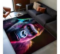 Alfombra 3D Colorida de Gorila para un diseño Interior Atrevido - Esterilla Vibrante de Arte de Vida Silvestre, Pieza llamativa para Espacios habitables - 50x80cm